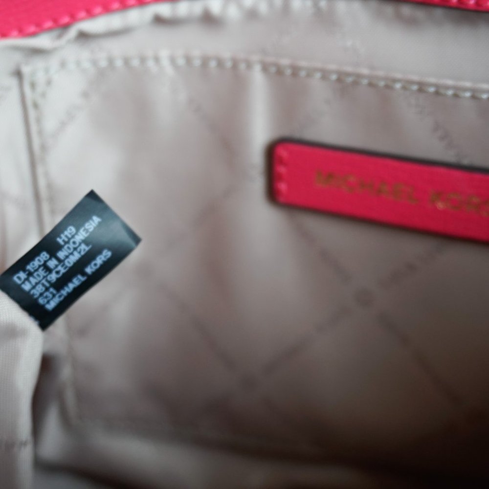 Michael Kors Ellis Medium Flap Messenger Shoulder Leather Bag Electric Pink - Picture 10 of 12